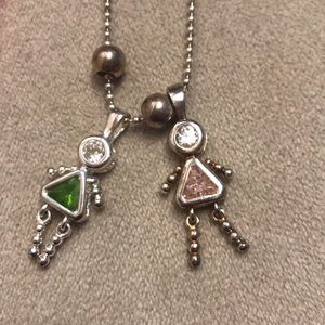 Sterling silver chain and pendants